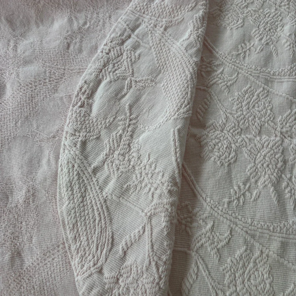 Columbine Cody Portugal Woven Bedspread & 2 Shams Pink Cotton‎ Floral Jacquard
